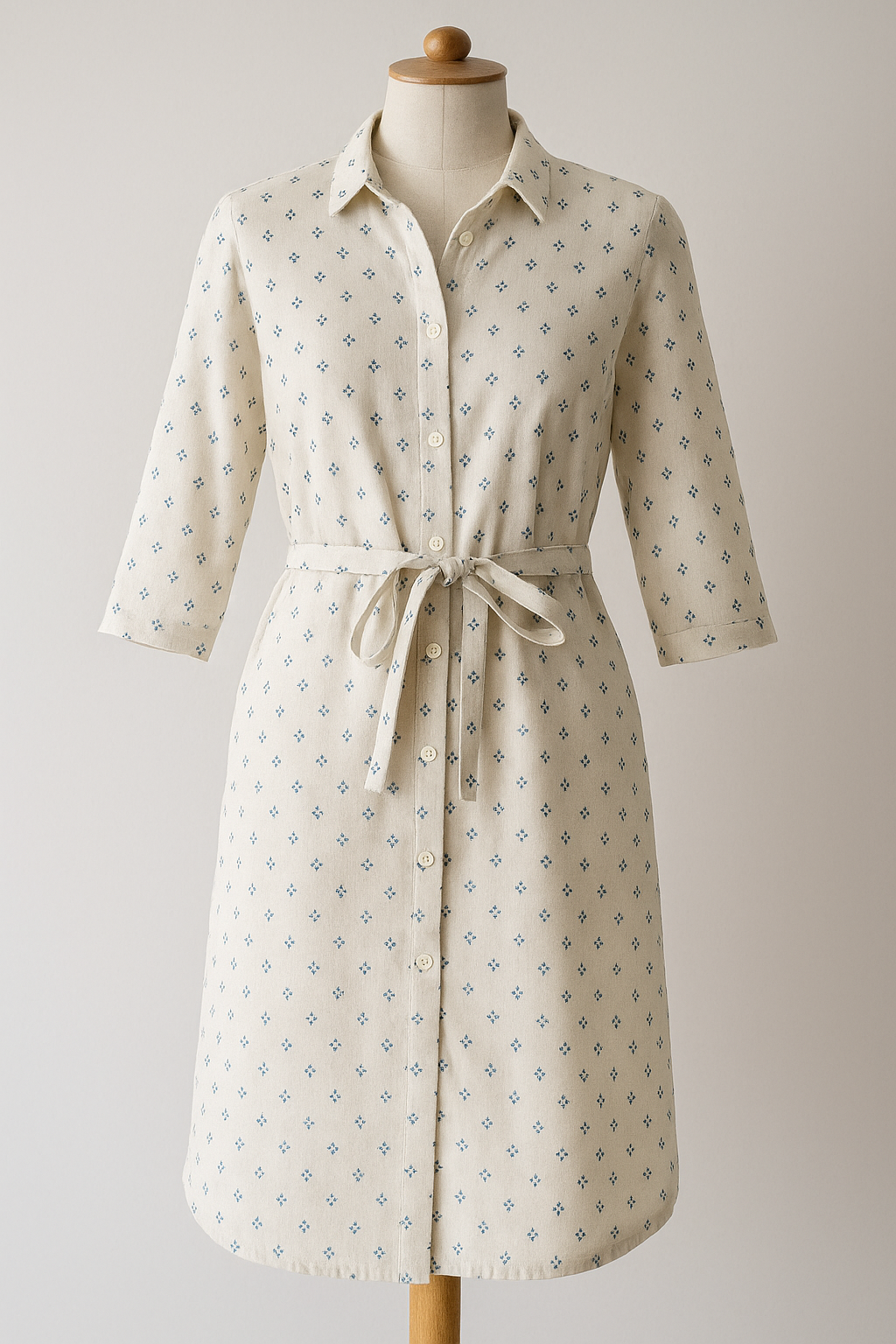 Hackney Block-Print Shirt Dress