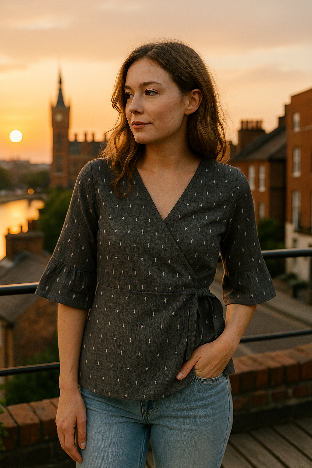 Camden Jamdani Wrap Top