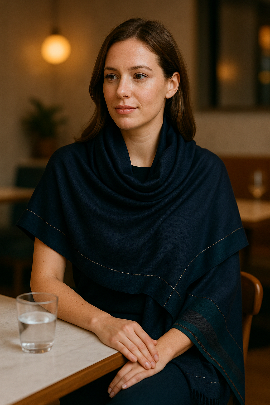 Thames Evening Silk-Wool Scarf